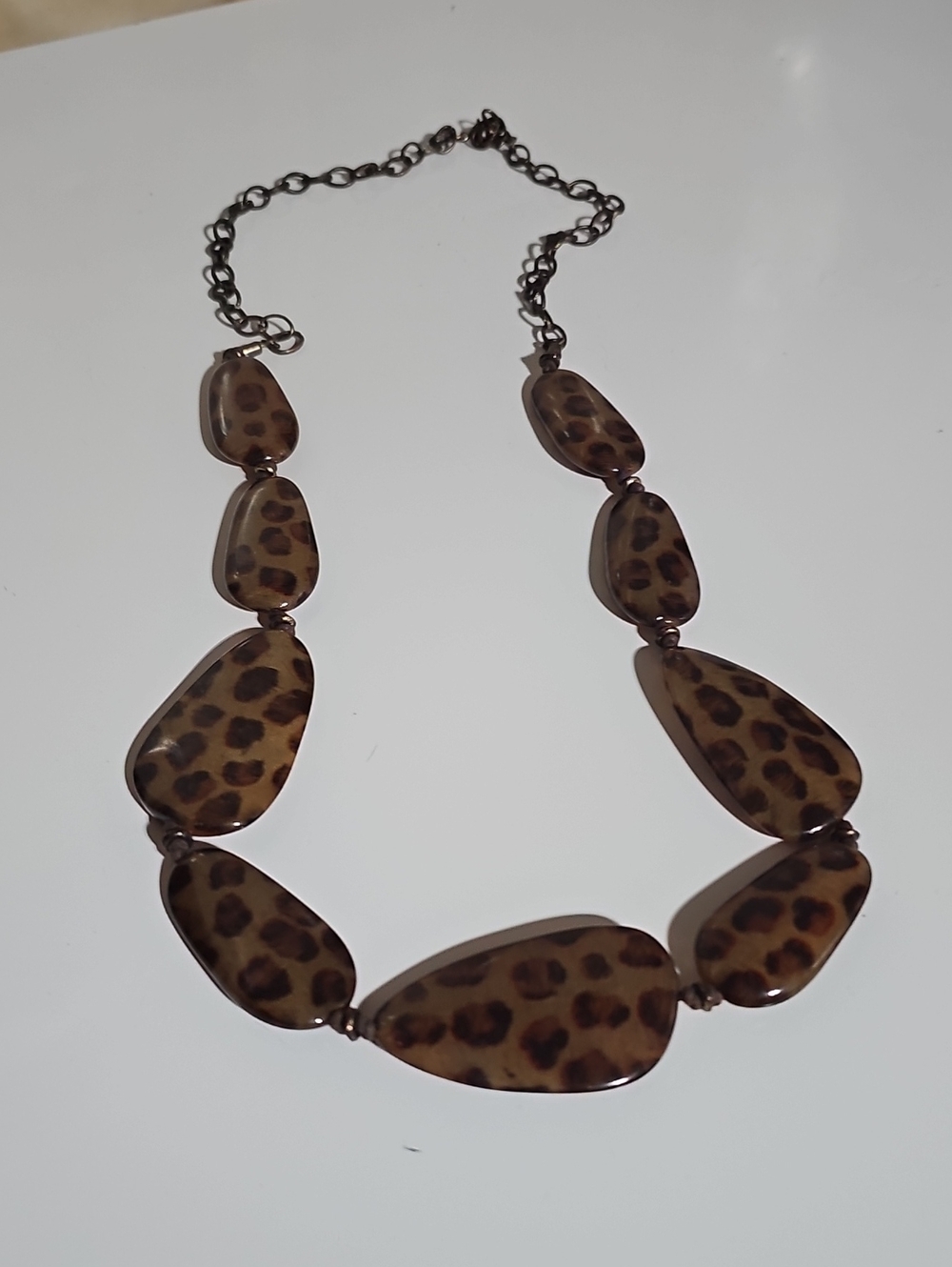 Leopard long necklace